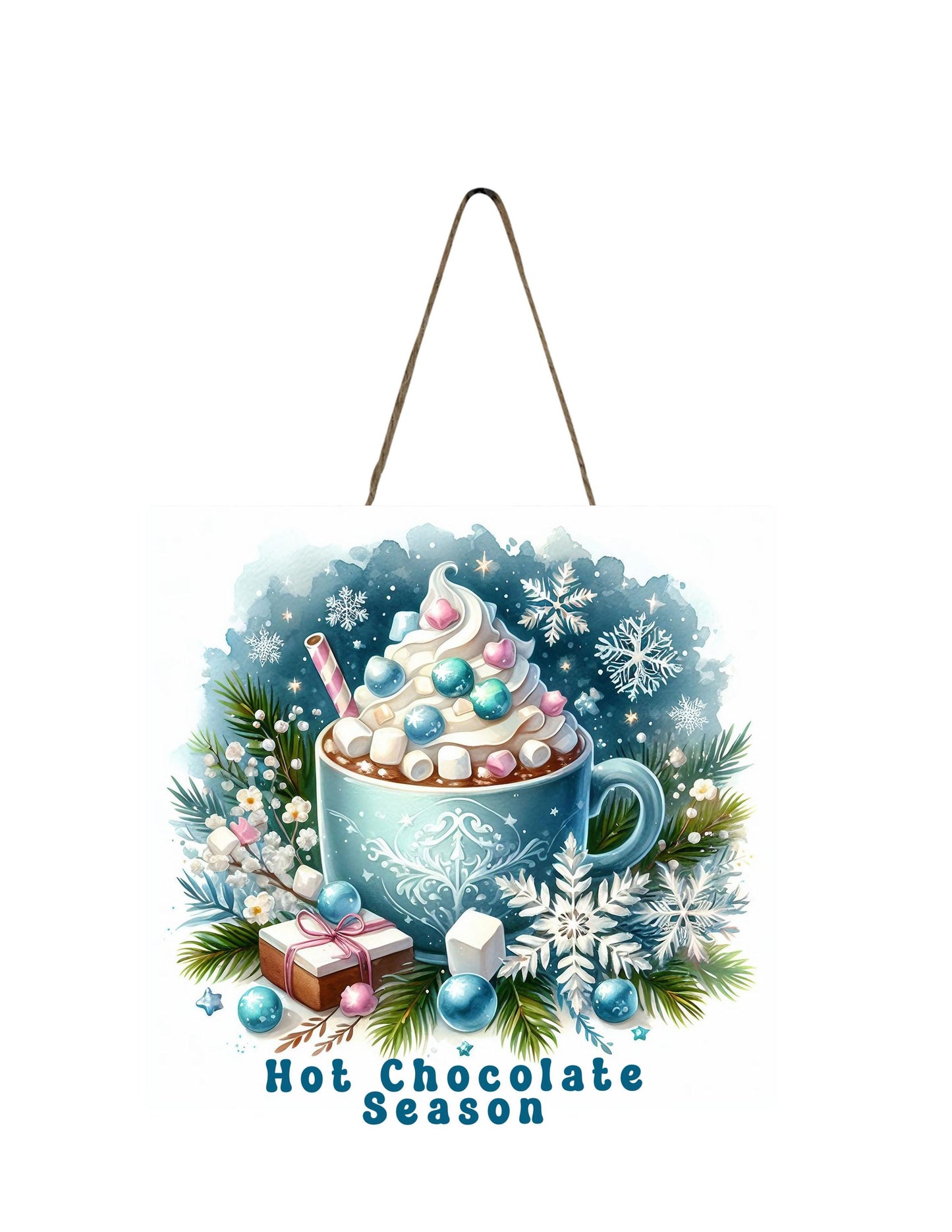 New Release, Hot Chocolate Season Christmas Ornament, Tier Tray Decor, Wreath Sign, Mini Sign, Door Hanger