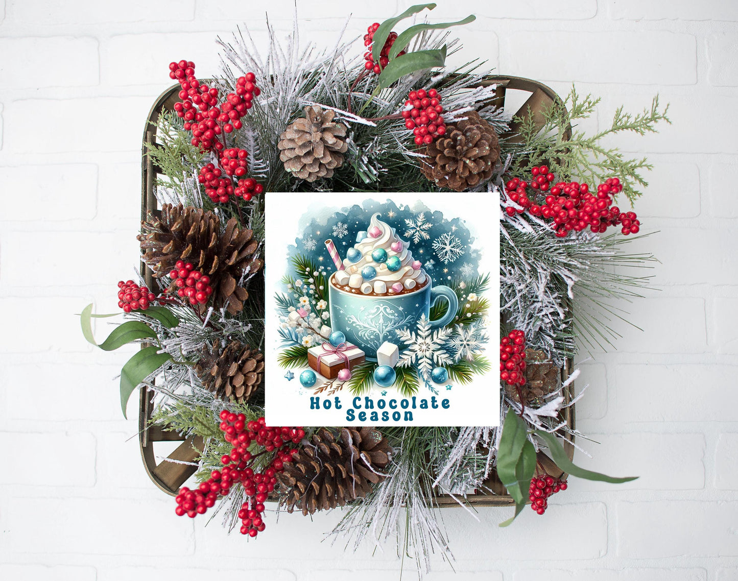 New Release, Hot Chocolate Season Christmas Ornament, Tier Tray Decor, Wreath Sign, Mini Sign, Door Hanger