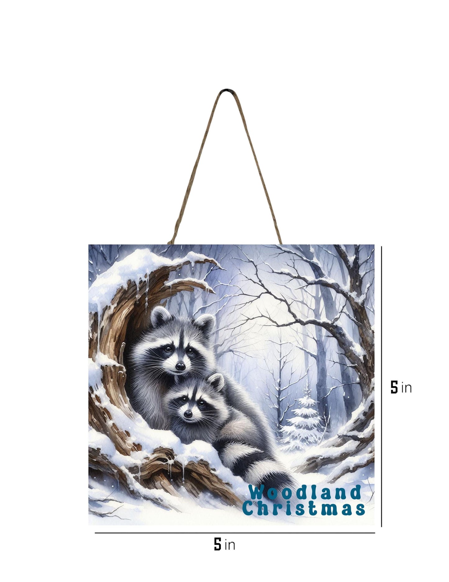 New Release, Raccoon Woodland Christmas Ornament, Tier Tray Decor, Wreath Sign, Mini Sign, Door Hanger