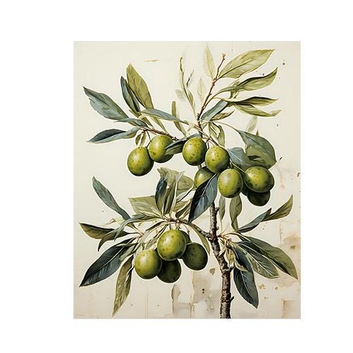 New Release, 11x14 Olive Branch Wall Art Canvas Print