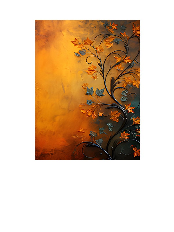 16x20 Mustard Foliage Wall Art Canvas Print