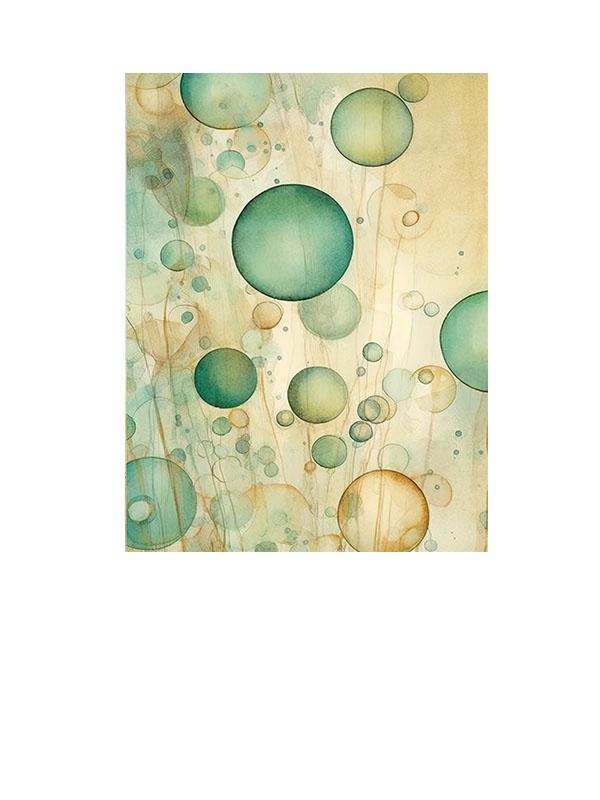 16x20 Green Bubbles Wall Art Canvas Print