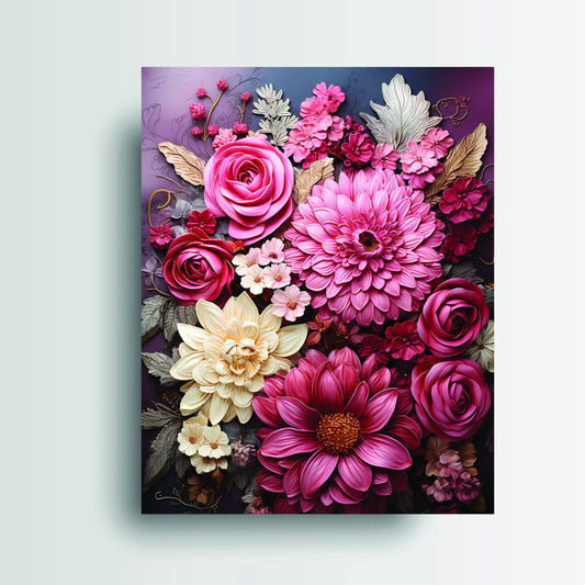 11x14 Raspberry Bouquet Wall Art Canvas Print