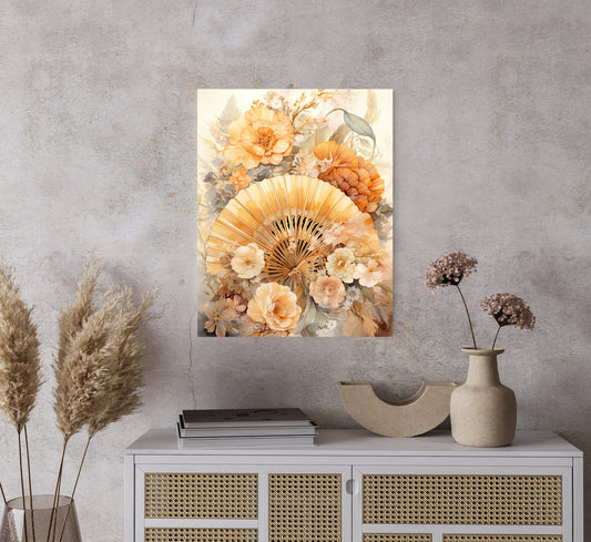 New Release, 11x14 Golden Fan Wall Art Canvas Print