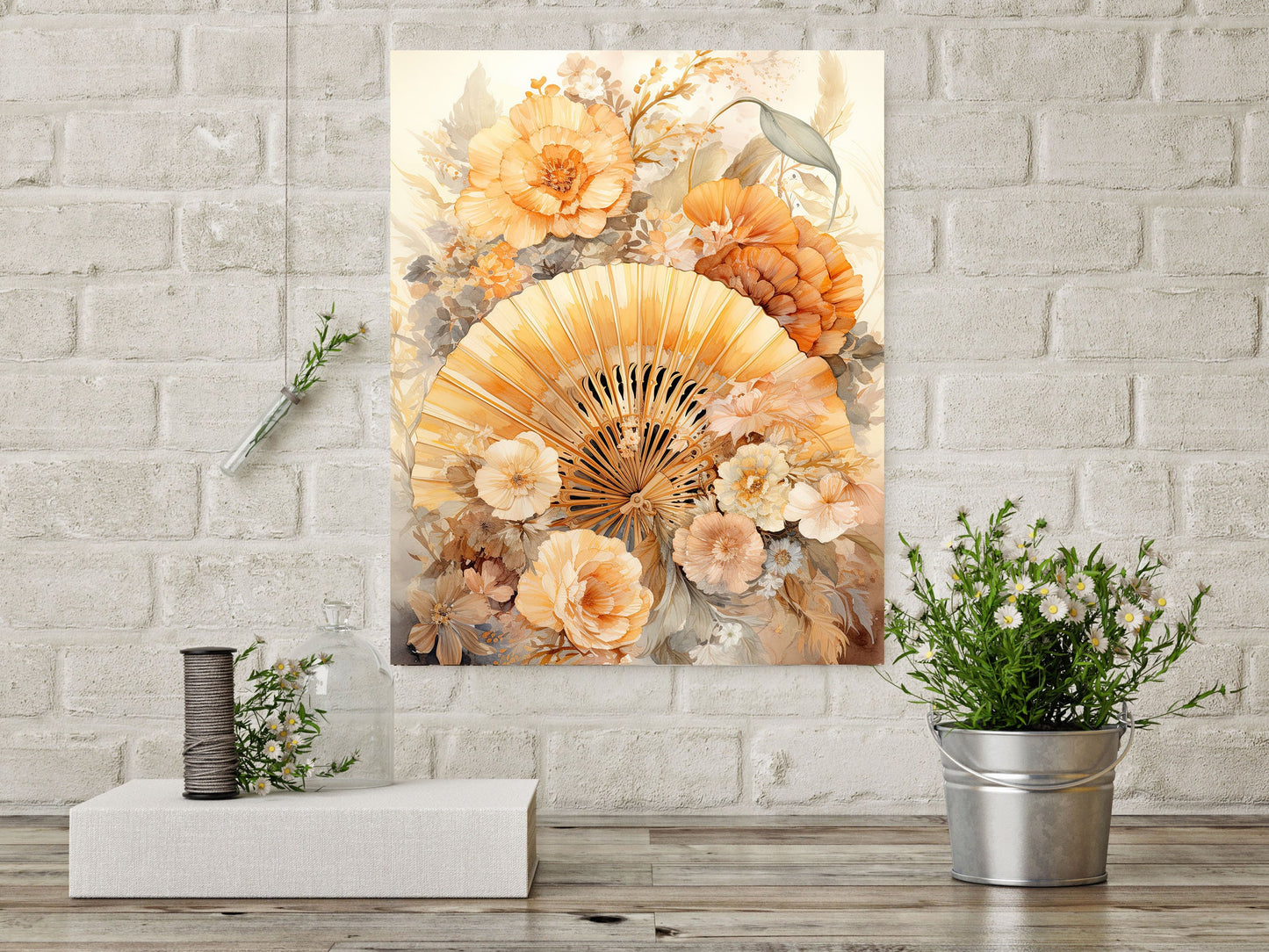 New Release, 11x14 Golden Fan Wall Art Canvas Print