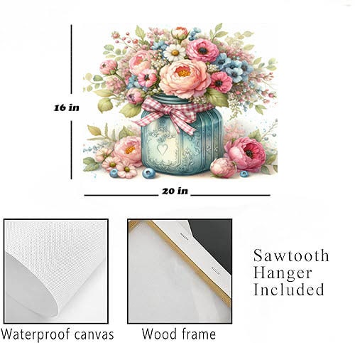 New Release, 20x16 Enchanted Bouquet Wall Art Canvas Print