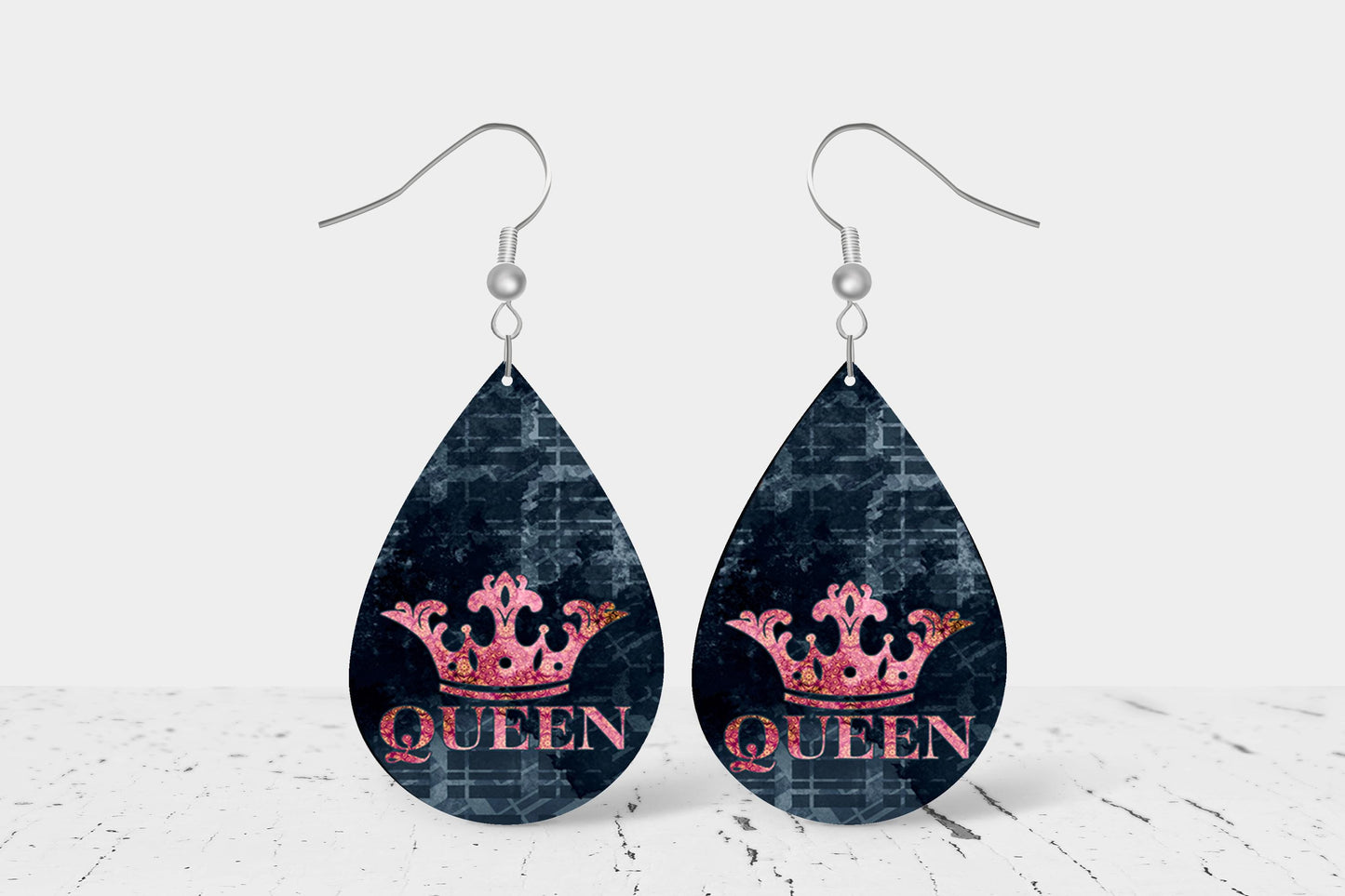 New Release Queen Crown Print Earrings Tear Drop Wood Dangle Earrings Hypoallergenic Jewelry