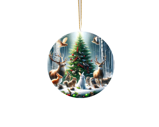 New Release, Woodland Forest Animals Christmas Ornament, Ceramic Christmas Ornament, Christmas Decorations