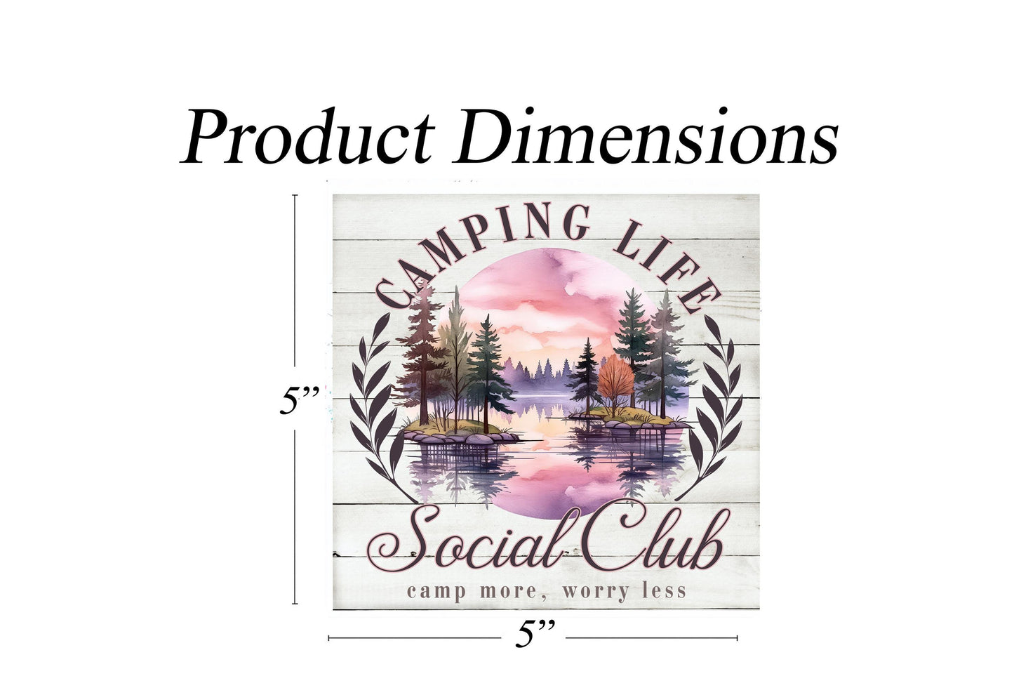 New Release, Camping Life Social Club Hanging Wall Mini Sign Wood Home Decor, Door Hanger, Wreath Sign