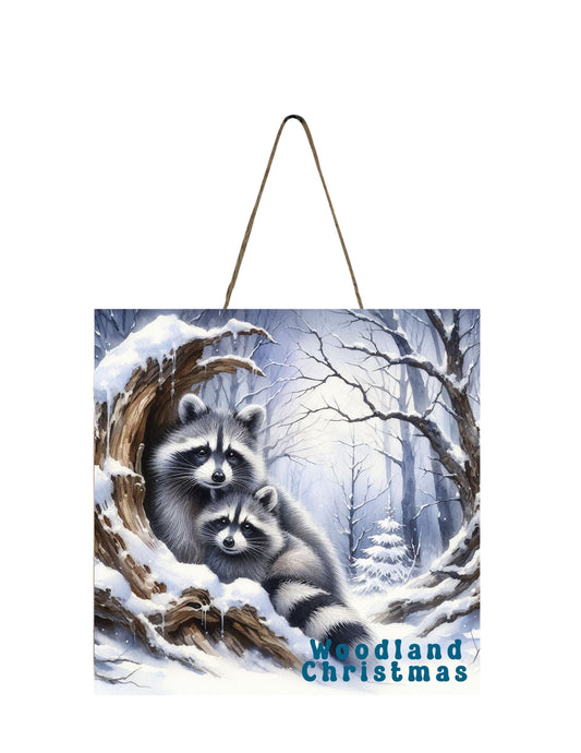 New Release, Raccoon Woodland Christmas Ornament, Tier Tray Decor, Wreath Sign, Mini Sign, Door Hanger