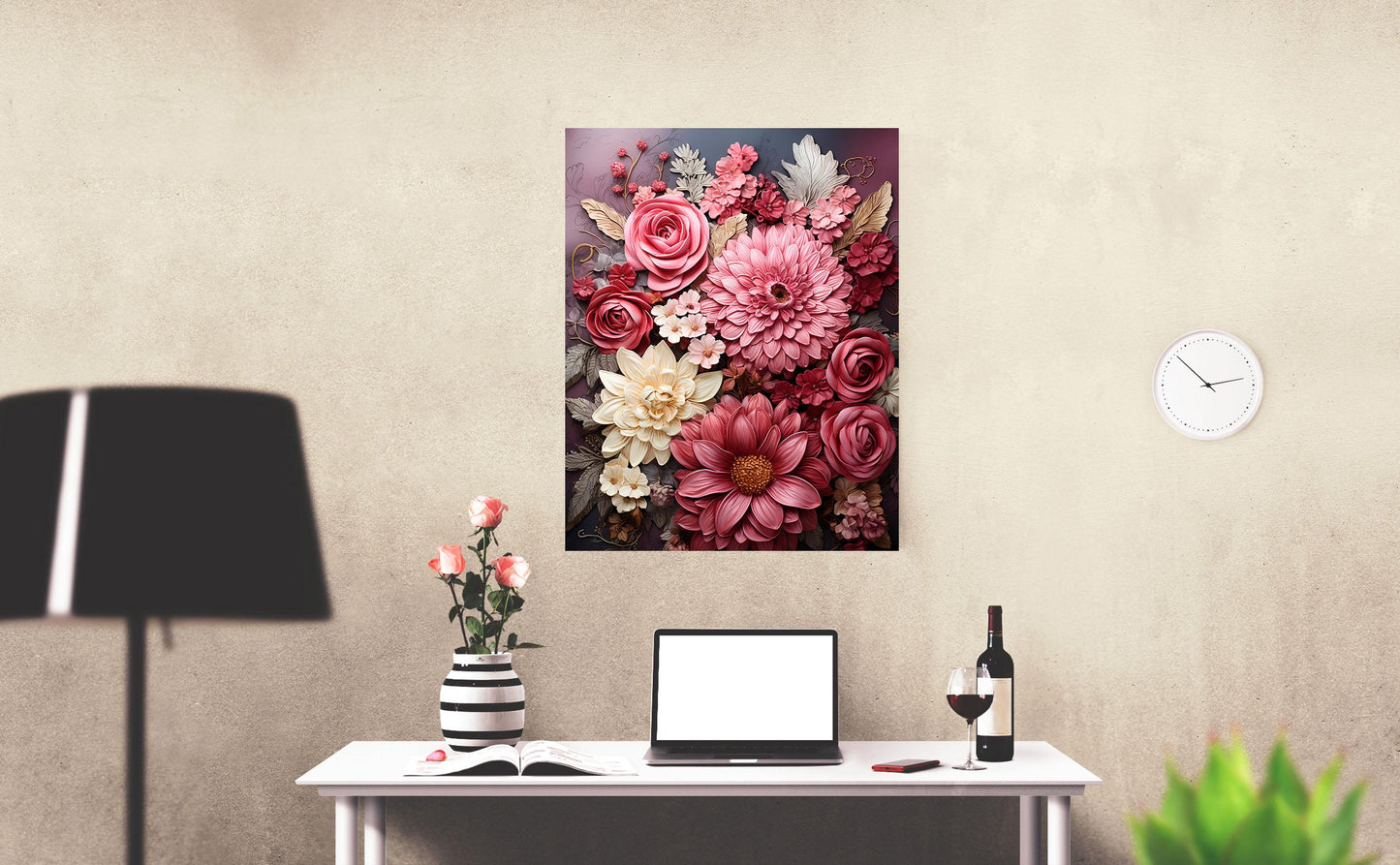 11x14 Raspberry Bouquet Wall Art Canvas Print