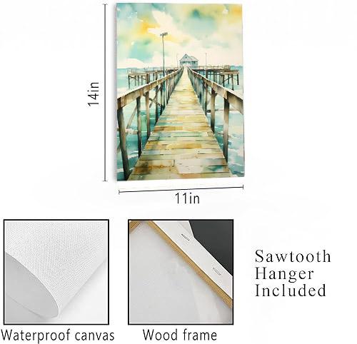 New Release, 11x14 The Pier, Beach Coastal Canvas Wall Art