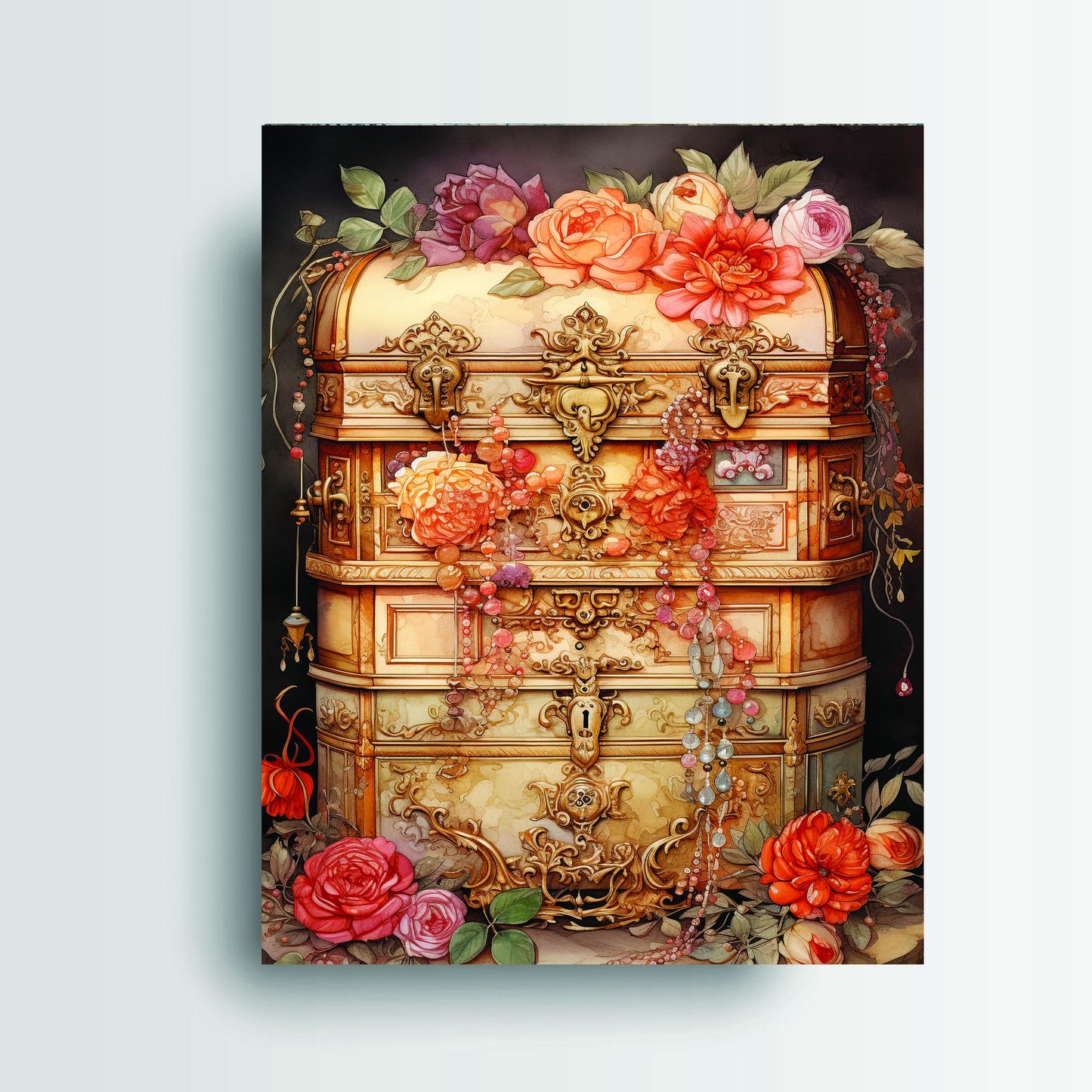 11x14 Treasure Chest Wall Art Canvas Print