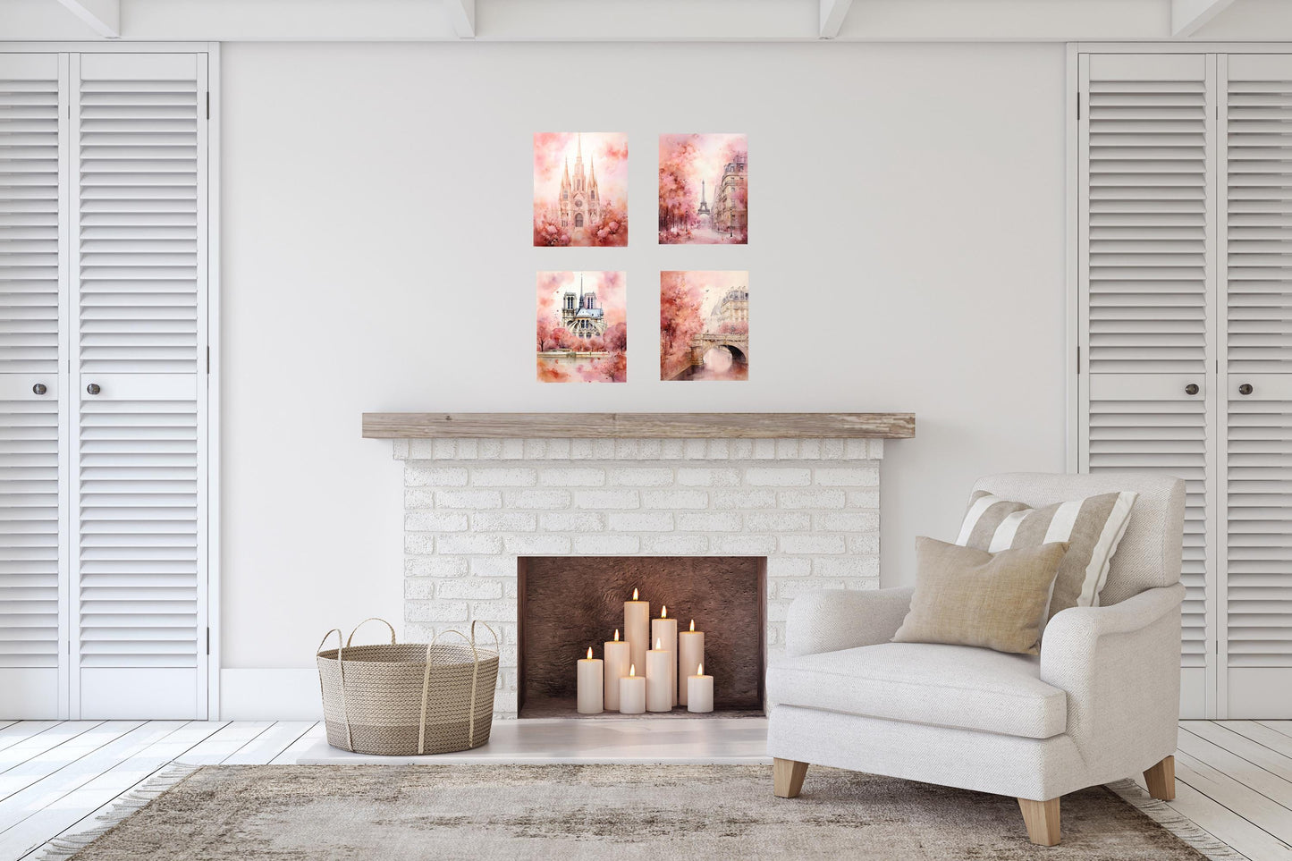 Set of 4  8x10 Classic Paris Wall Art Canvas Print, Contemporary Wall Art