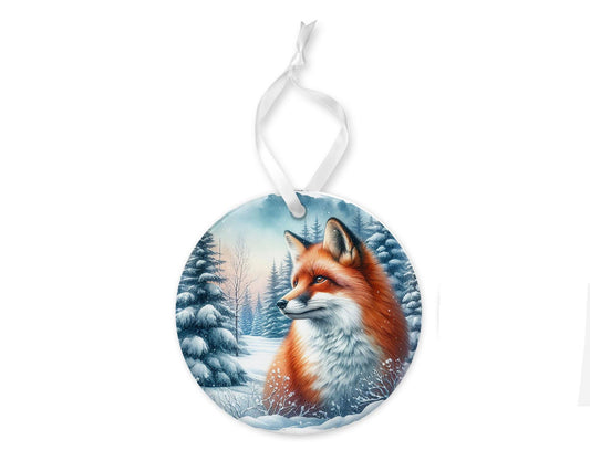 Woodland Fox Christmas Ornament, Ceramic Christmas Ornament, Christmas Decorations