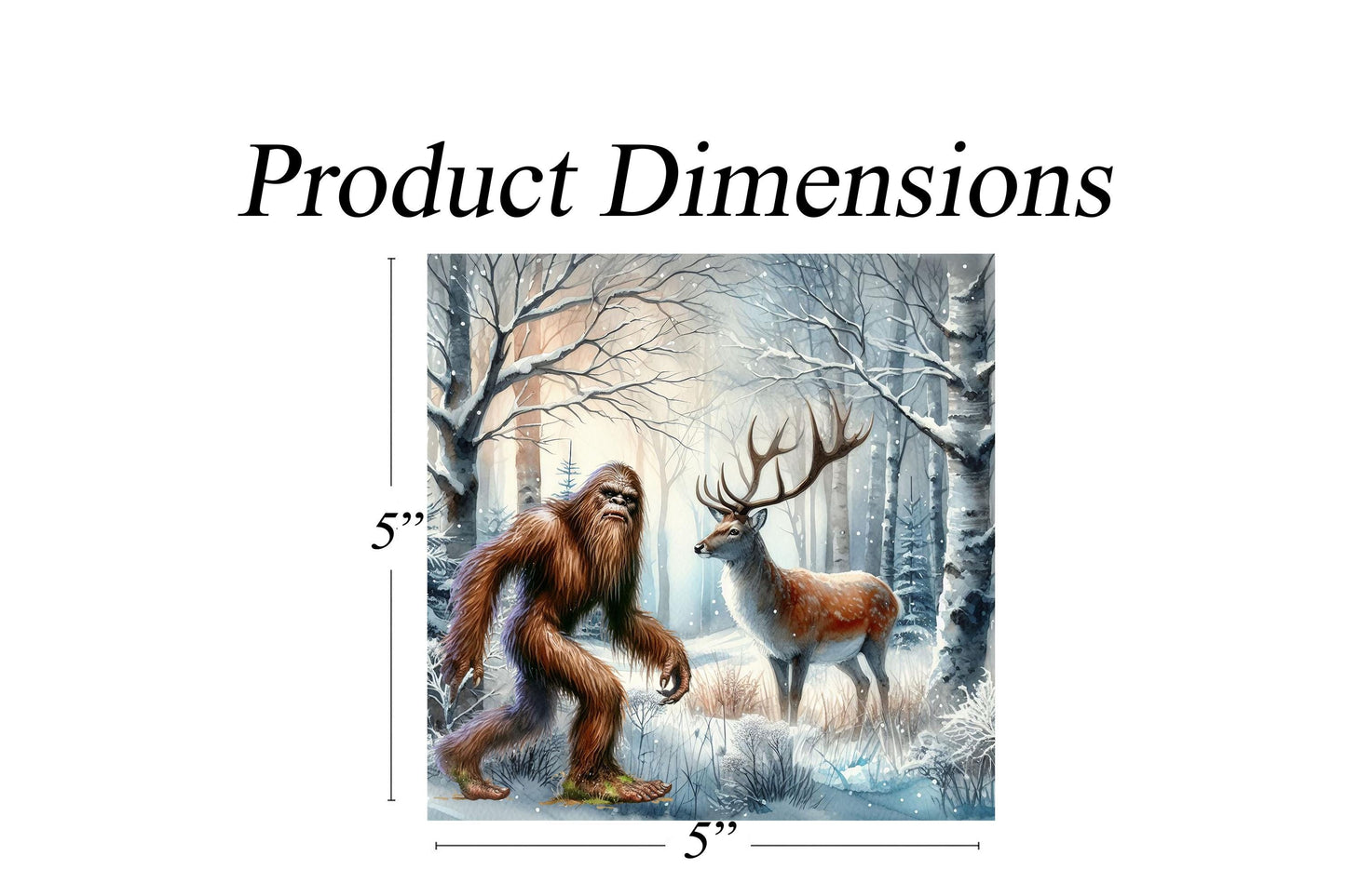 Bigfoot and Deer Christmas Ornament, Tier Tray Decor, Wreath Sign, Mini Sign, Door Hanger