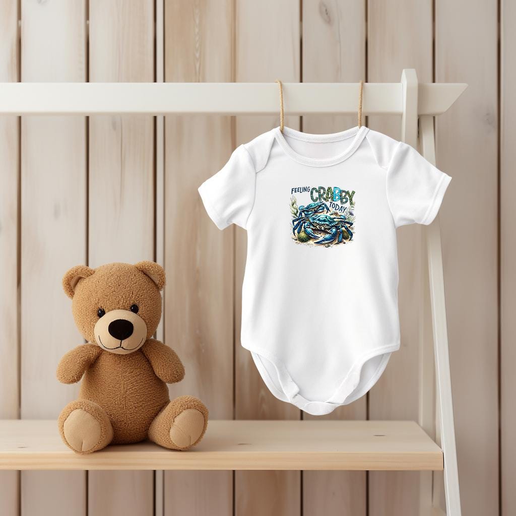 Baby Bodysuit, Feeling Crabby Today One Piece Baby Suit, Baby Gift, Long / Short Sleeve, 0-18 Months size