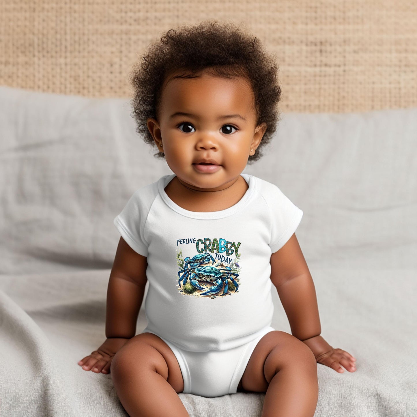 Baby Bodysuit, Feeling Crabby Today One Piece Baby Suit, Baby Gift, Long / Short Sleeve, 0-18 Months size