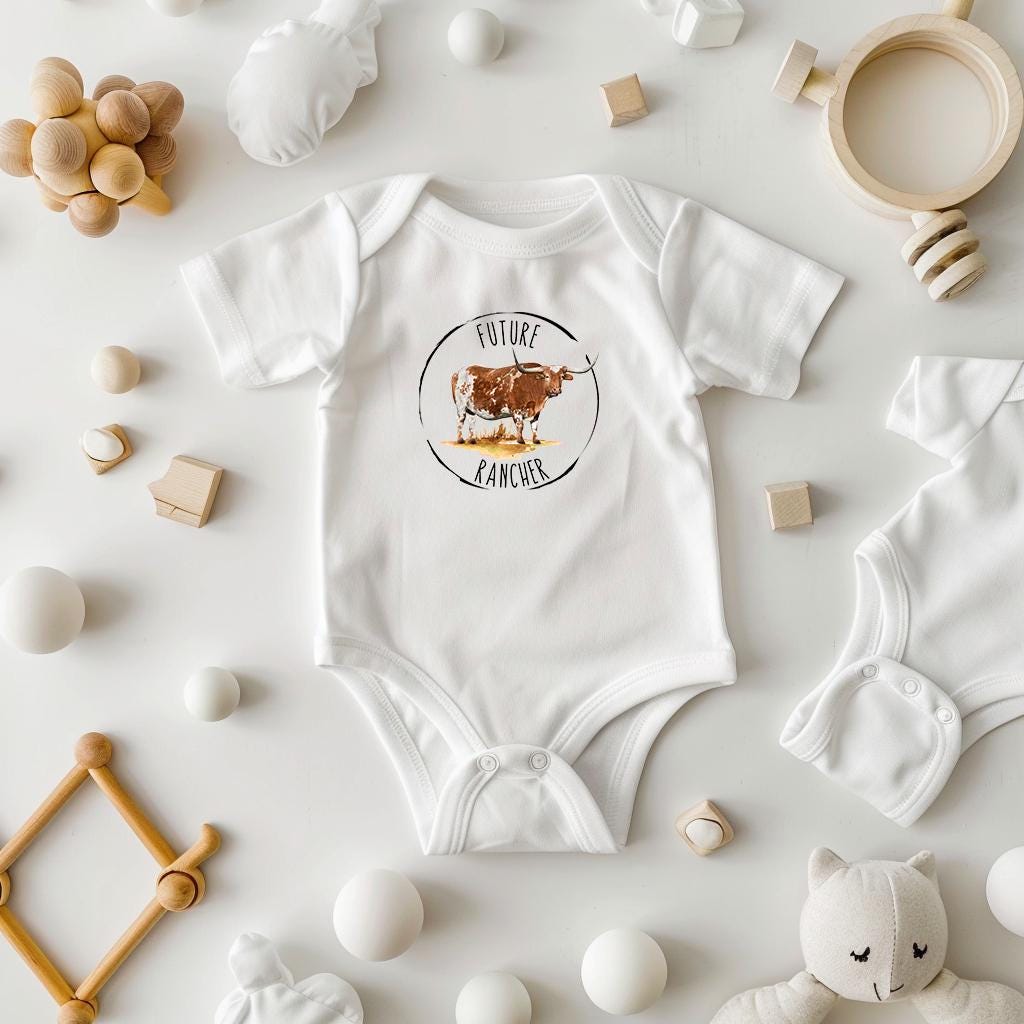 Baby Bodysuit, Future Rancher One Piece Baby Suit, Baby Gift, Long / Short Sleeve, 0-18 Months size