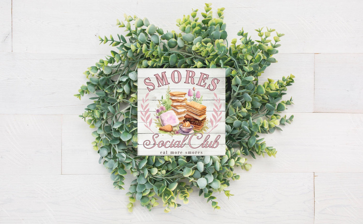 Smore's Social Club Printed Handmade Wood  Mini Sign