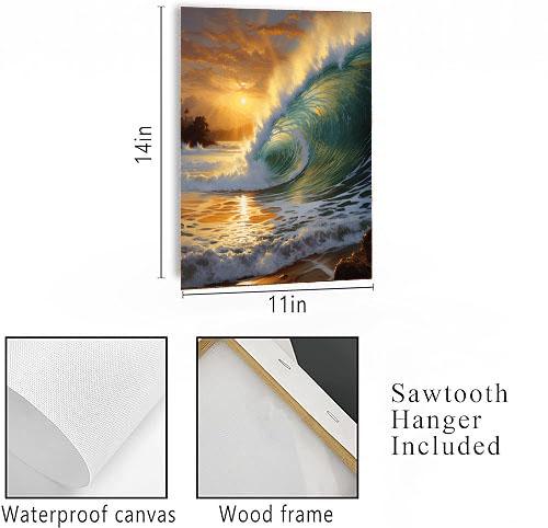 11x14 Surf Beach Coastal Wall Art Canvas Print