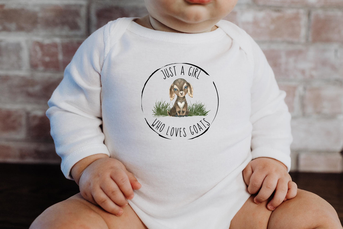 Baby Bodysuit, Just a Girl Who Loves Goats One Piece Baby Suit, Baby Gift, Long / Short Sleeve, 0-18 Months size