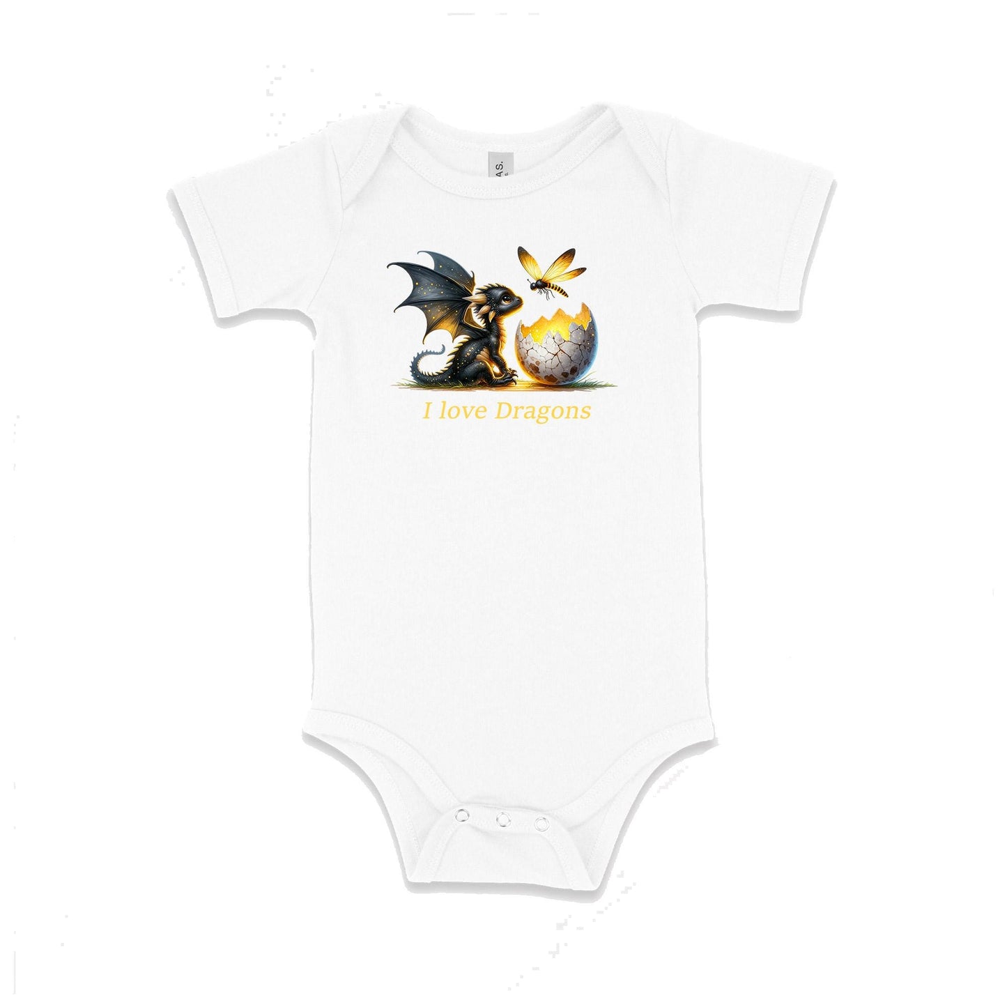 Baby Bodysuit, I Love Dragons One Piece Baby Suit, Baby Gift, Long / Short Sleeve, 0-18 Months size