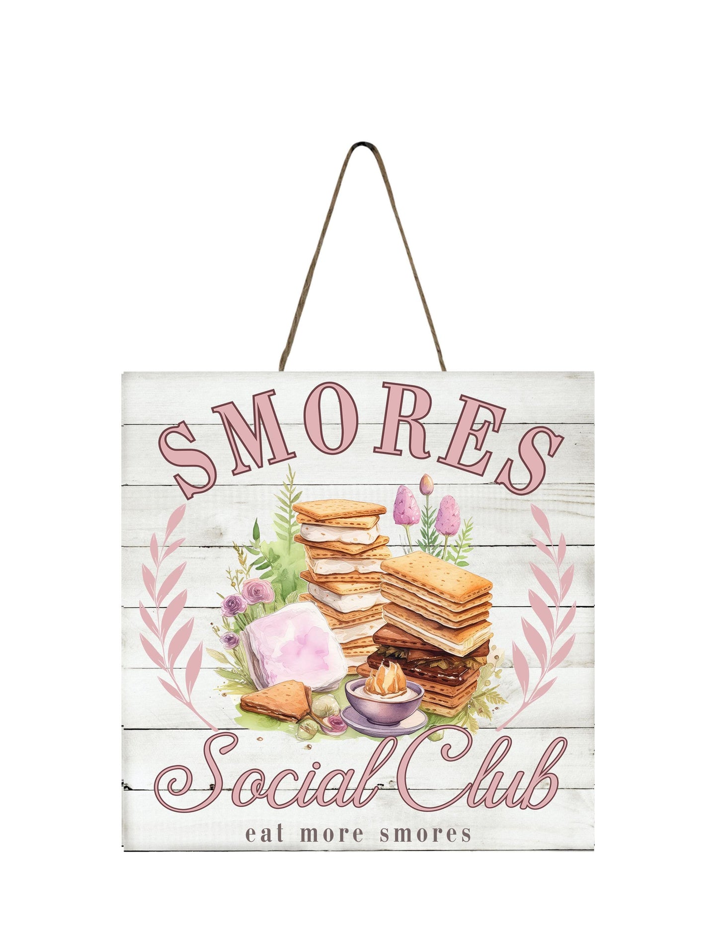 Smore's Social Club Printed Handmade Wood  Mini Sign