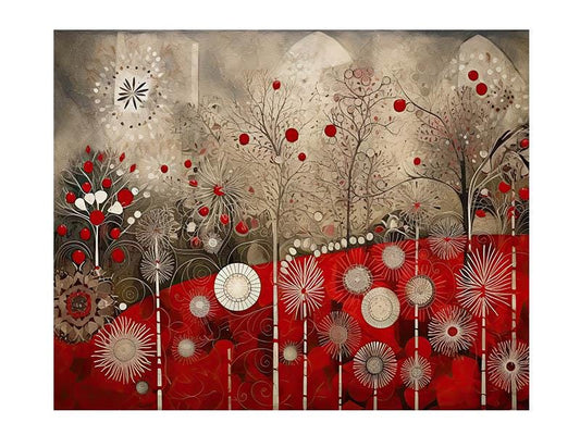 20x16 Christmas in Red Wall Art Canvas Print