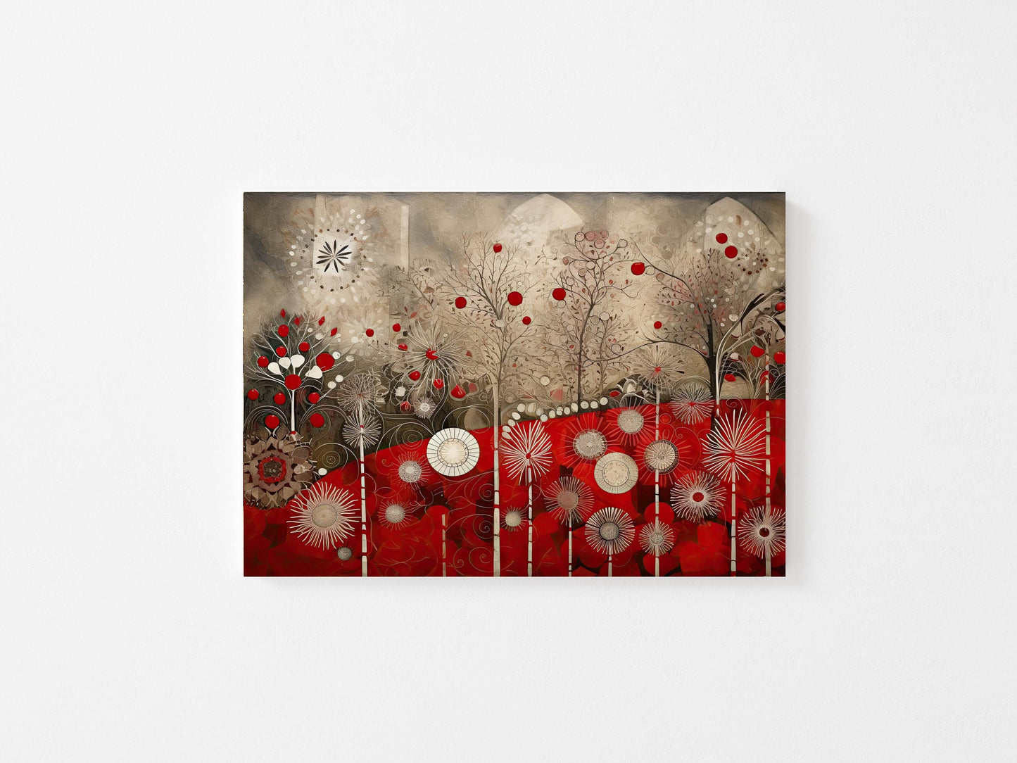 20x16 Christmas in Red Wall Art Canvas Print