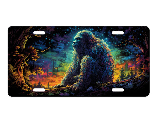 Vanity Front License Plate, Sasquatch Sitting Aluminum Vanity License Plate Car Accessory Decorative Front Plate