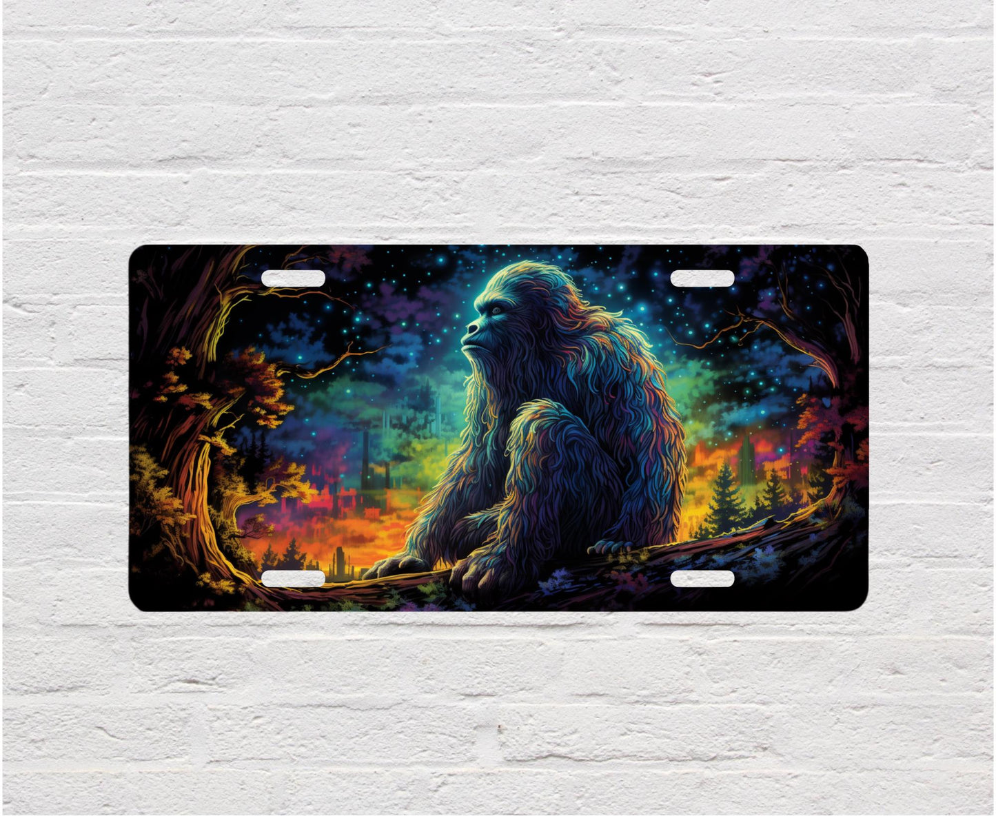 Vanity Front License Plate, Sasquatch Sitting Aluminum Vanity License Plate Car Accessory Decorative Front Plate