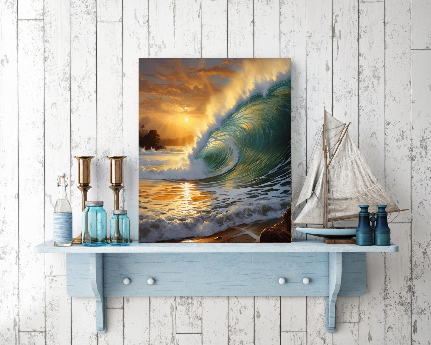 11x14 Surf Beach Coastal Wall Art Canvas Print