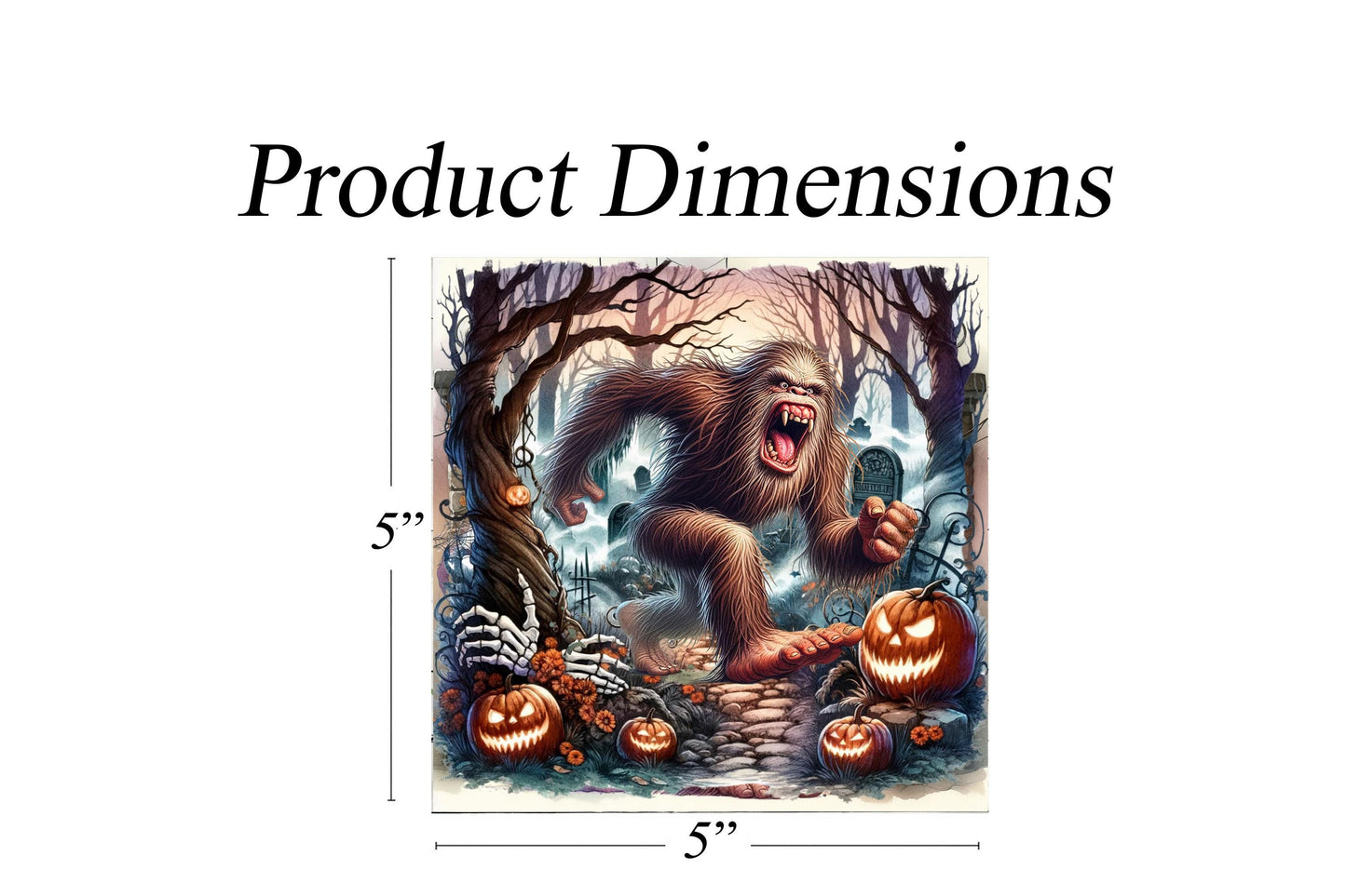 Bigfoot Halloween Cemetery Hanging Wall Mini Sign Wood Home Decor, Door Hanger, Wreath Sign