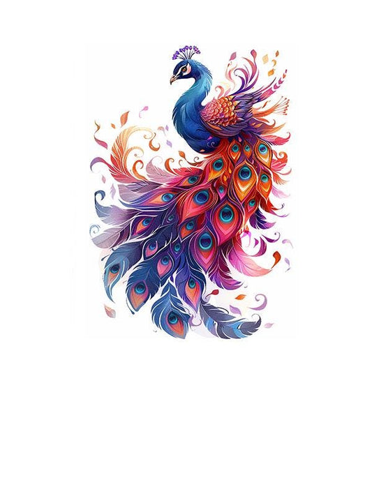 11x14 Stylized Peacock Wall Art Canvas Print