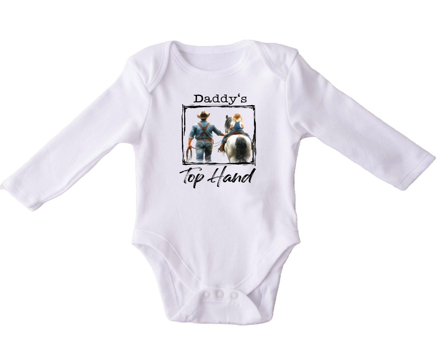 Baby Bodysuit, Daddy's Top Hand One Piece Baby Suit, Baby Gift, Long / Short Sleeve, 0-18 Months size