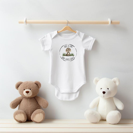 Baby Bodysuit, Just a Girl Who Loves Goats One Piece Baby Suit, Baby Gift, Long / Short Sleeve, 0-18 Months size