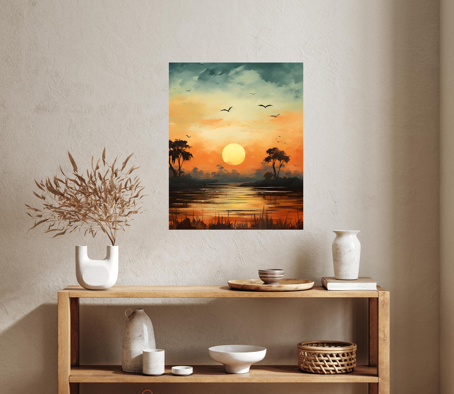 16x20 Sunset Savanah Wall Art Canvas Print