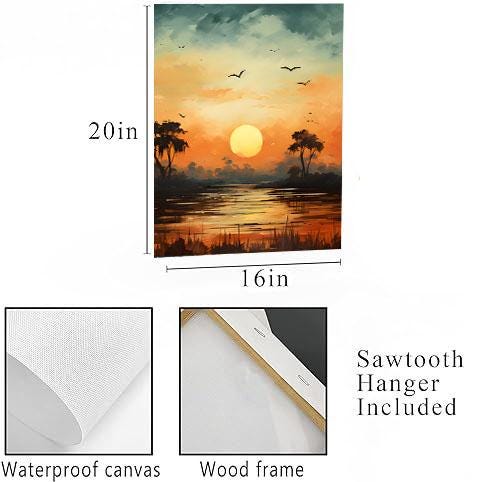 16x20 Sunset Savanah Wall Art Canvas Print