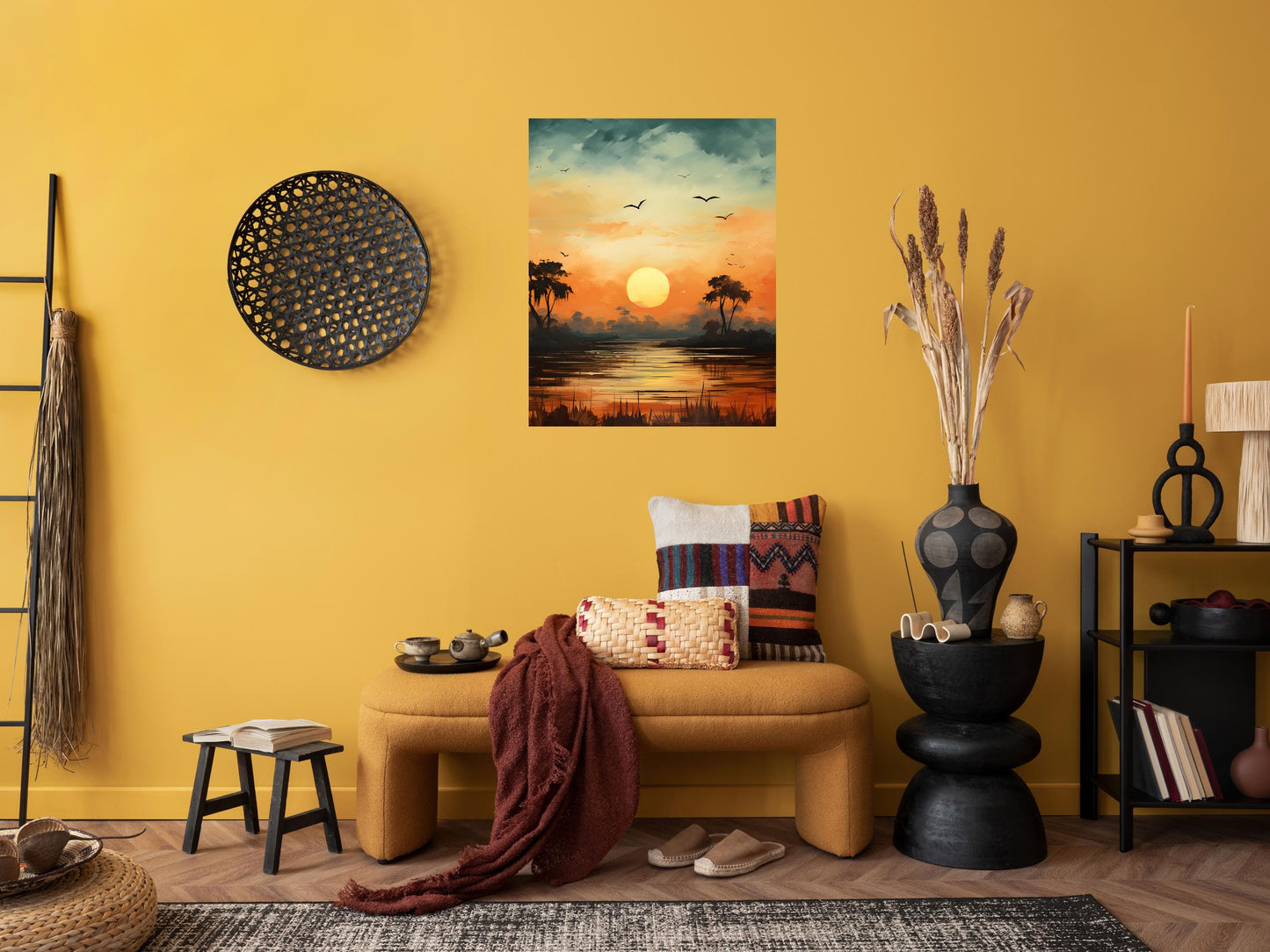 16x20 Sunset Savanah Wall Art Canvas Print