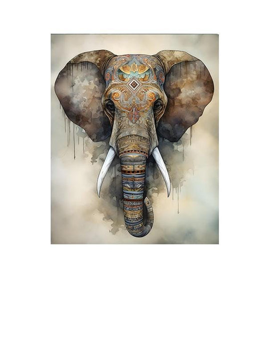 16x20 Tribal Elephant Wall Art Canvas Print