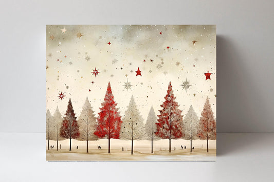 20x16 Minimalist Christmas Trees Wall Art Canvas Print