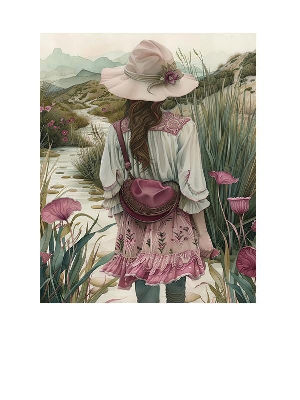 16x20 Summer Stroll Wall Art Canvas Print