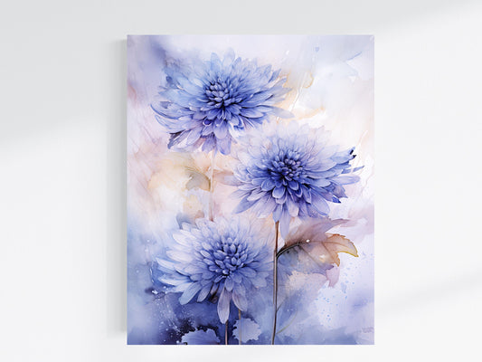 16x20 Blueberry Floral Wall Art Canvas Print