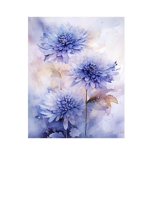 16x20 Blueberry Floral Wall Art Canvas Print