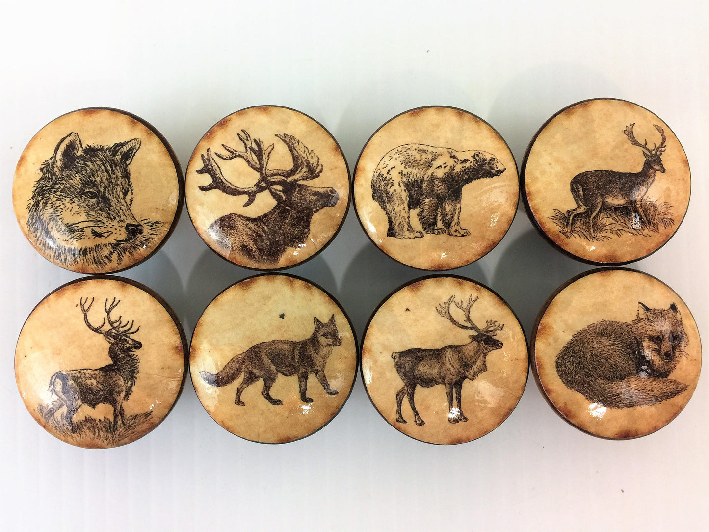 Cabinet and Drawer Knobs, Set of 8 Vintage Woodland Animals Cabinet Knobs, Kitchen Cabinet Knobs, Drawer Knobs and Pulls