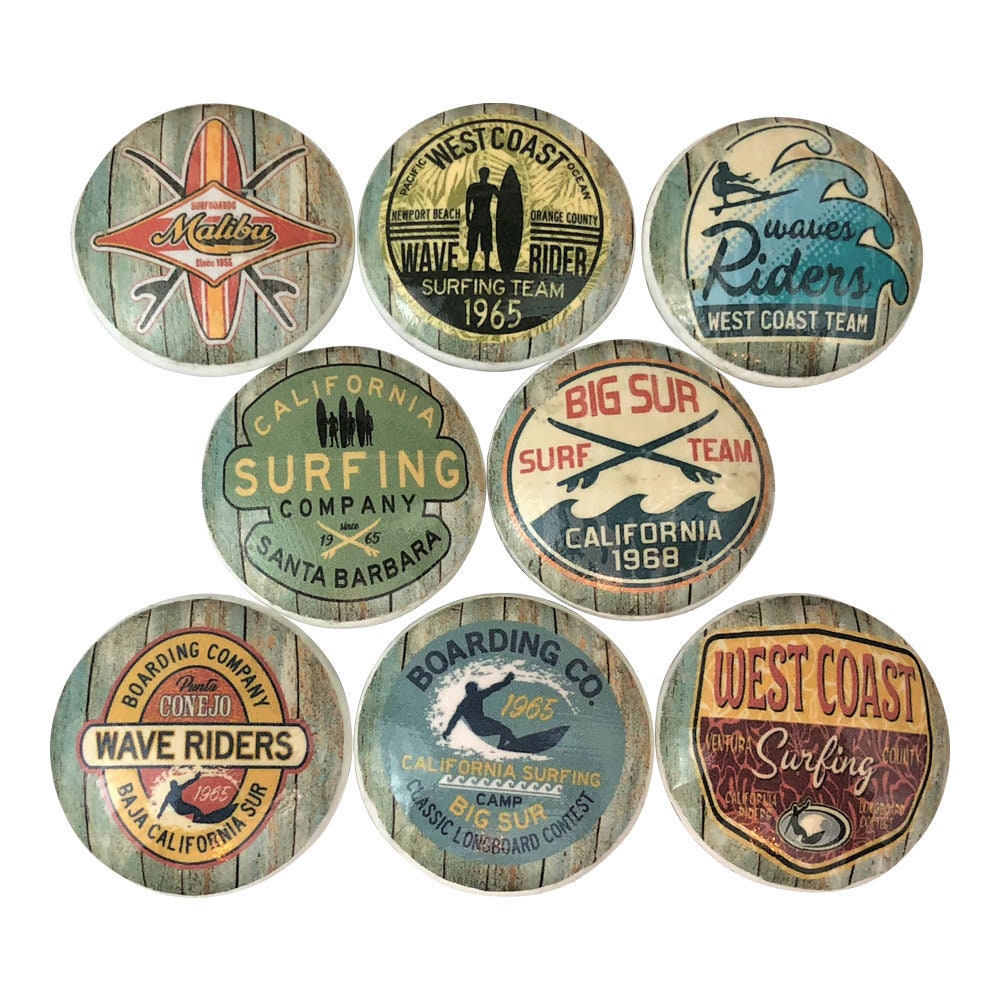 Set of 8 Surf Shop Nautical Cabinet Knobs