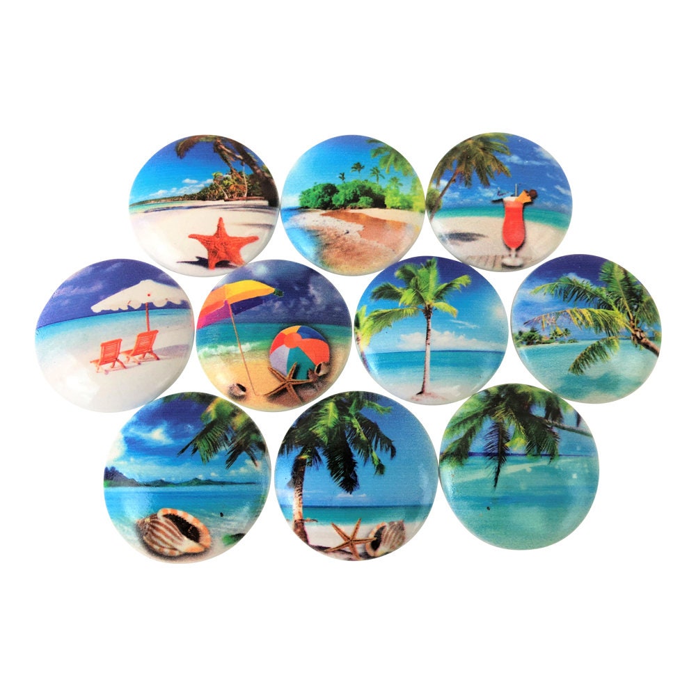 Set of 10 Tropical Beach Cabinet Knobs