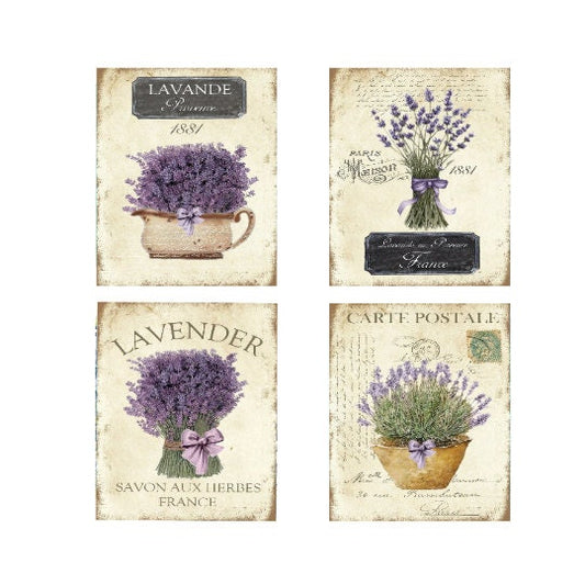 Set of 4  8x10 Vintage French Lavender Canvas Prints