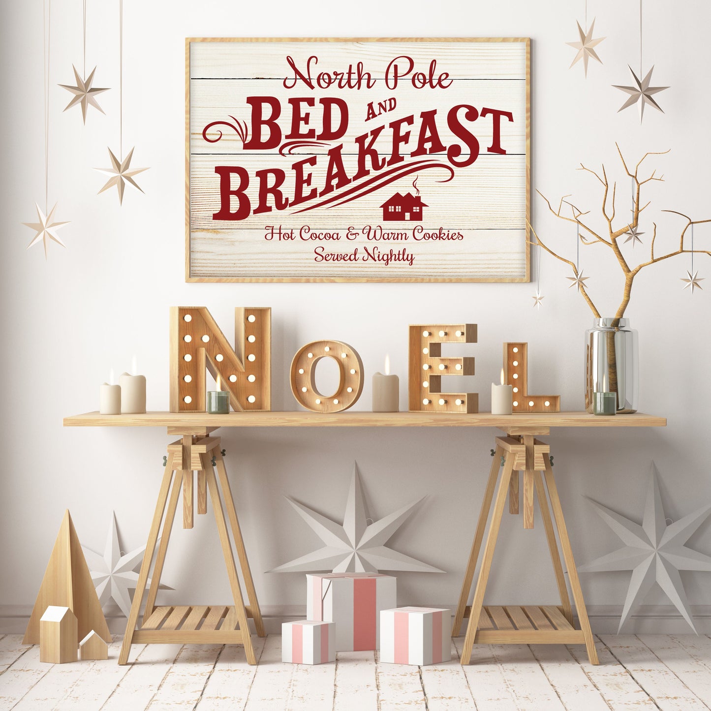 North Pole Bed & Breakfast Christmas Canvas Print